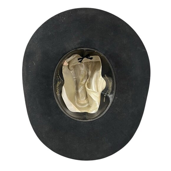 “New West” by Bailey Wool Felt Black Cowboy Hat Size 6 7/8 USA Long Oval - Picture 4 of 8